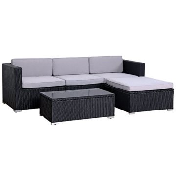 SVITA California Poly-Rattan Lounge Gartenset Sofa-Set Garnitur Gartenmöbel Couch-Set - 1