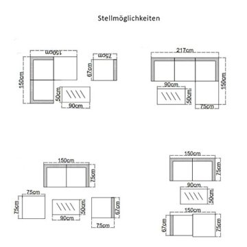 SVITA California Poly-Rattan Lounge Gartenset Sofa-Set Garnitur Gartenmöbel Couch-Set - 6