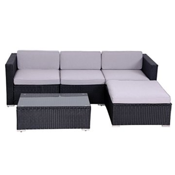 SVITA California Poly-Rattan Lounge Gartenset Sofa-Set Garnitur Gartenmöbel Couch-Set - 8