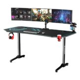 ULTRADESK FRAG XXL BLAU – Sehr großer Computertisch, L: 160cm T: 75cm H: 75cm, Gaming Tisch mit Langer Platte, Schreibtisch für Gamer - 1