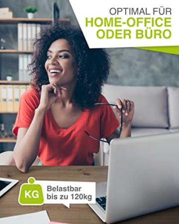 vabo Schreibtisch-Platte - Kratzfeste Tischplatte - bis zu 120 kg belastbar - moderner Büro-Tisch Aufsatz mit Laserkante - 160x80x2,5 cm - Eiche - 5