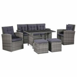 vidaXL Gartensofa 18-TLG. Poly Rattan Sitzgruppe Gartenmöbel Gartengarnitur - 1