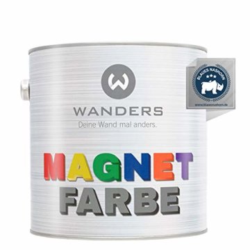 Wanders24® Magnetfarbe (2,5 Liter, Dunkelgrau) haftstarke Magnetfarbe grau - Magnet Wandfarbe wasserbasiert - Magnetische Farbe - Magnet Tafel - Made in Germany - 1