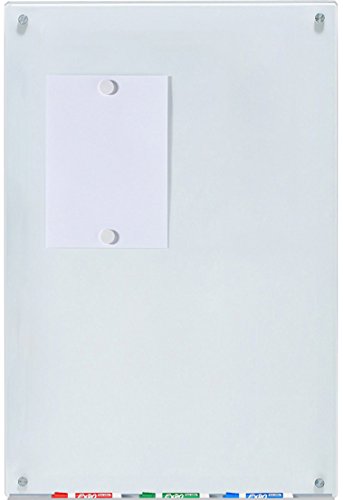 Weiß Glas-Magnettafel leicht abwischbar - 60 cm x 90 cm - 23 5/8