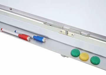 Whiteboard HWC-C85, Magnettafel Memoboard Pinnwand, mobil rollbar inkl. Zubehör - 150x100cm - 4