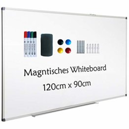XIWODE Whiteboard mit Stiftablage, Pinnwand Tafel, Magnettafel, beschreibbar und magnetisch, mit kratzfeste Oberfläche, 120cm x 90cm, office product - 1